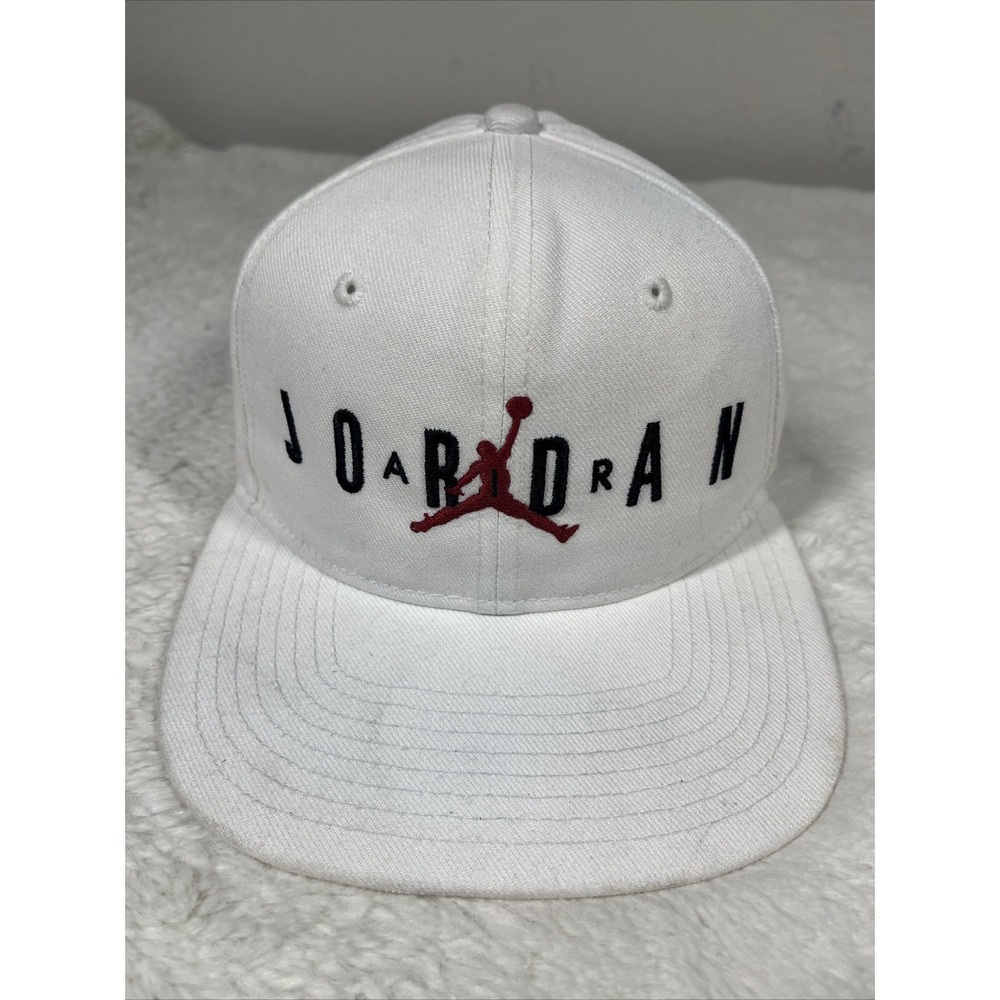 Nike‎ Air Jordan Jumpman Snapback Hat Youth Size White Embroidered Logo